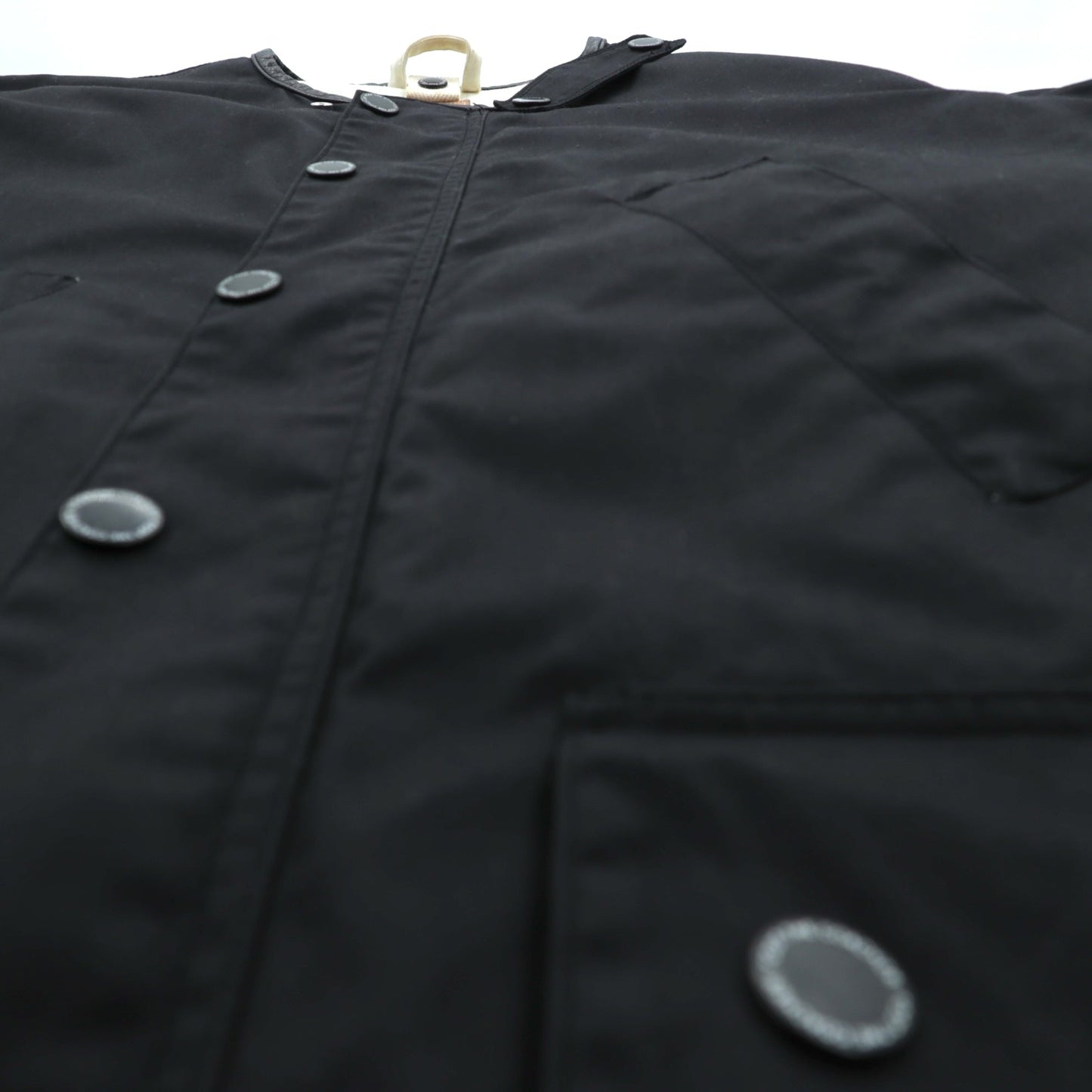 foot the coacher × The British Millerain Co. オイルド ハンティングジャケット ノーカラー ブルゾン L ブラック ダブルジップ 防水 RESISTANT SINGLE JACKET 日本製