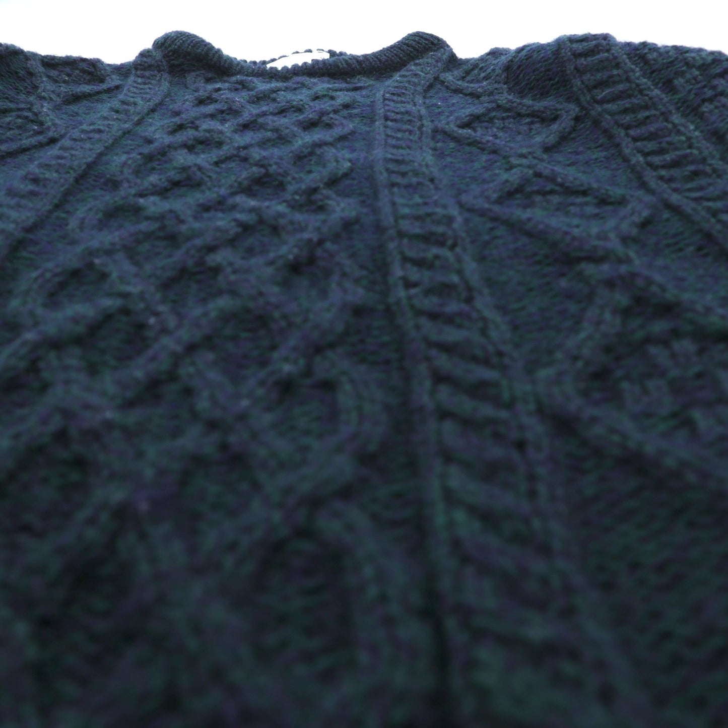 90s Ireland Vintage Cable Knit ARAN COUNTRY フィッシャーマン アラン ニット セーター 2XL ネイビー ウール 90年代 アイルランド製