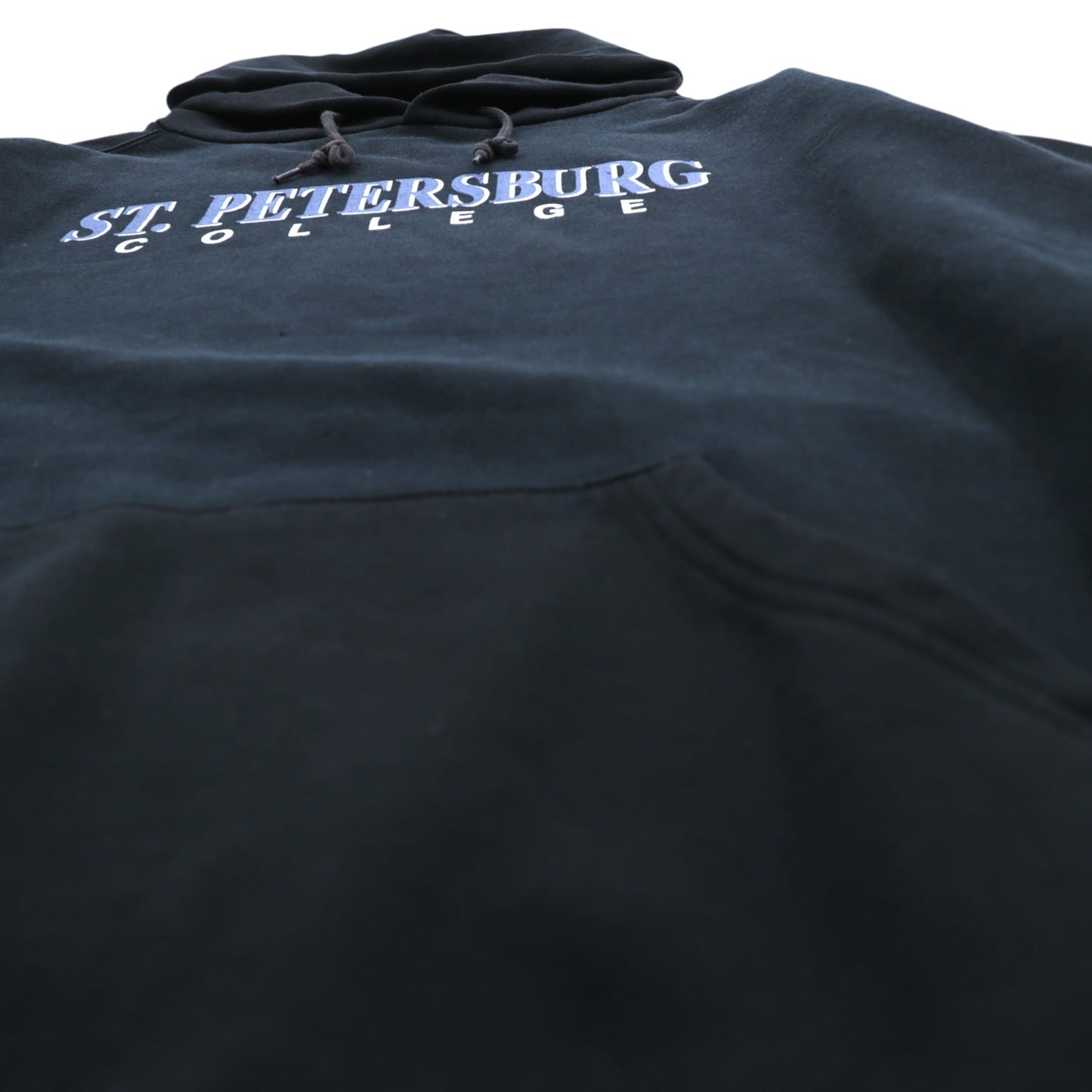 JANSPORT 90年代 ビッグサイズ カレッジプリント パーカー 2XL ブラック フロント カンガルーポケット ST. PETERSBURG