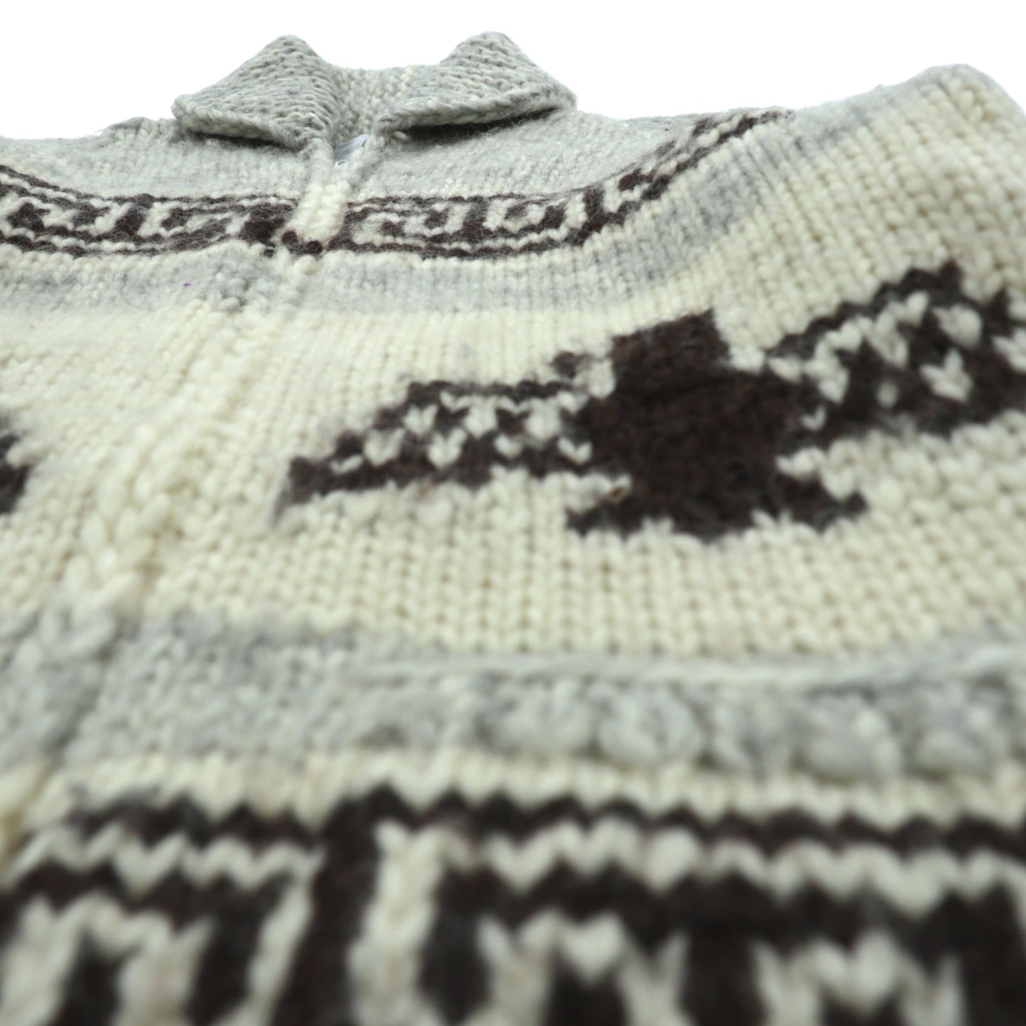 CANADIAN SWEATER 90年代 カナダ製 ヴィンテージ カウチンニット L ウール サンダーバード ジップアップ カーディガン