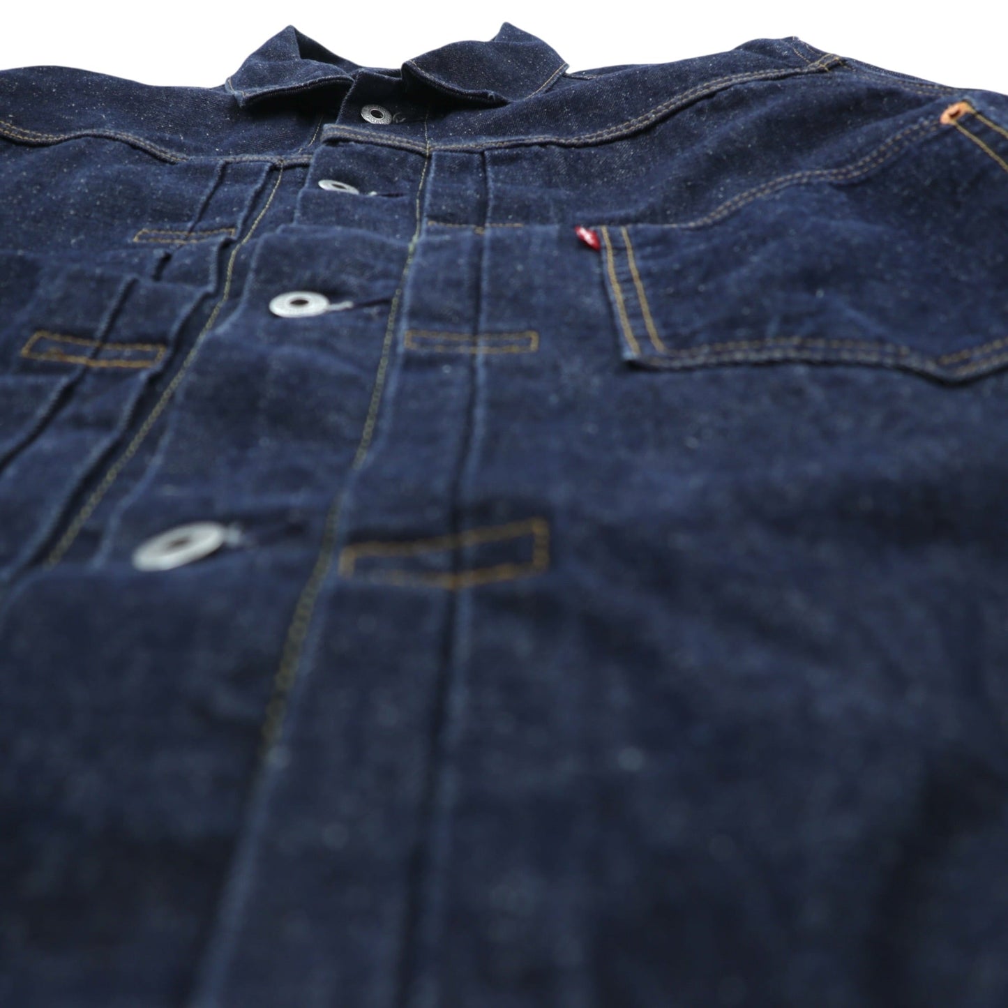 Levi's 大戦モデル 1st タイプ ビッグE デニムジャケット 赤耳 Gジャン L セルビッジ TYPEⅠ ダブルプリーツ シンチバック 濃紺 リジッド PREMIUM A3174-0002