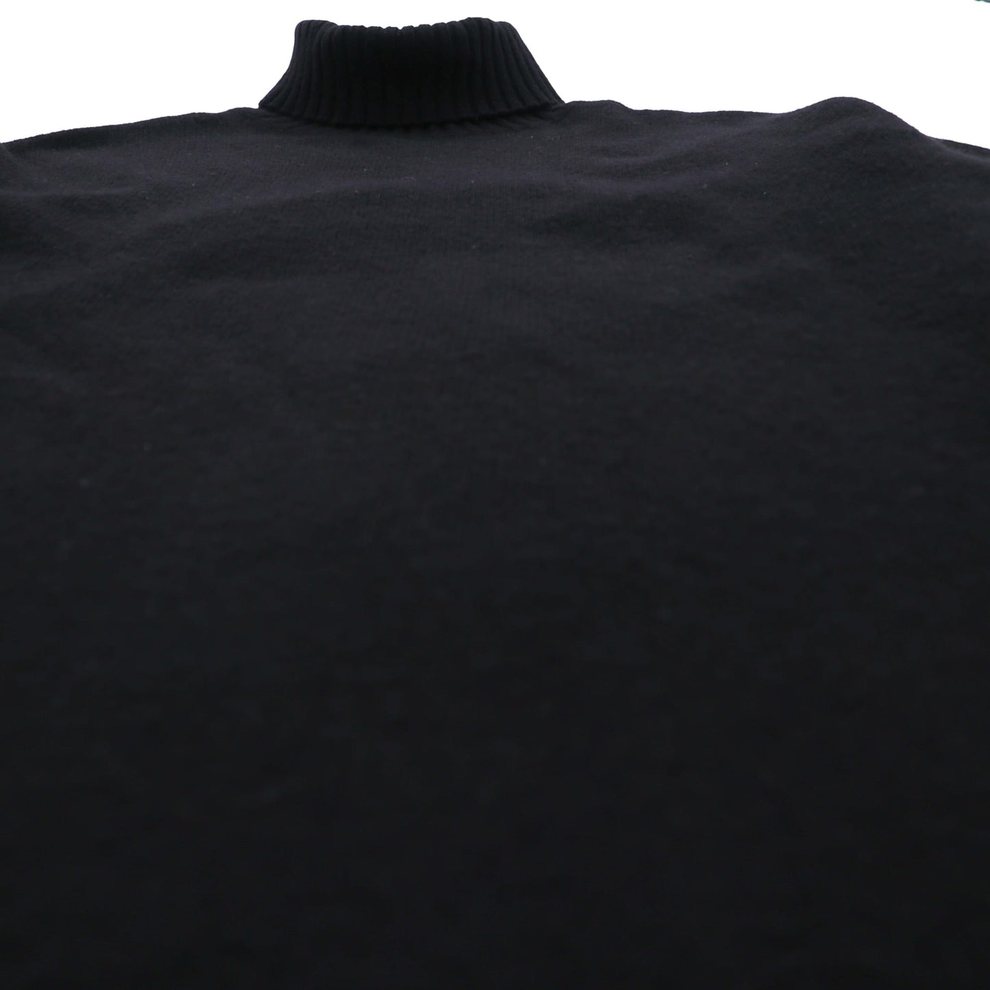 HUGO BOSS タートルネック ニット セーター XL ブラック 羊毛 ラムウール VIRGIN WOOL ハイネック