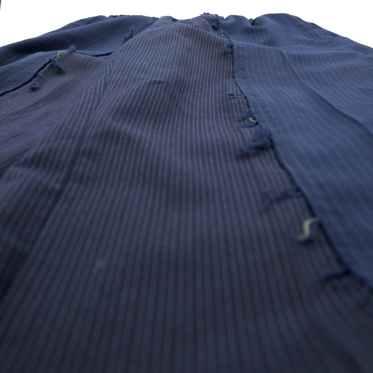 OLD PARK バギー ジョガー スラックス BAGGY JOGGER SLACKS リメイク ワイドパンツ L ネイビー ストライプ 再構築 M A ASSORT 日本製