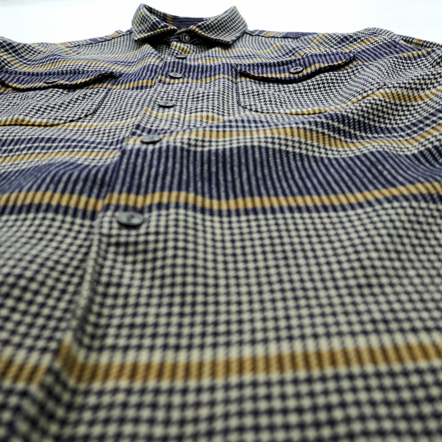 PENDLETON フランネルシャツ 長袖 ウールシャツ L チェック 千鳥格子 BUCKLEY 胸ポケット