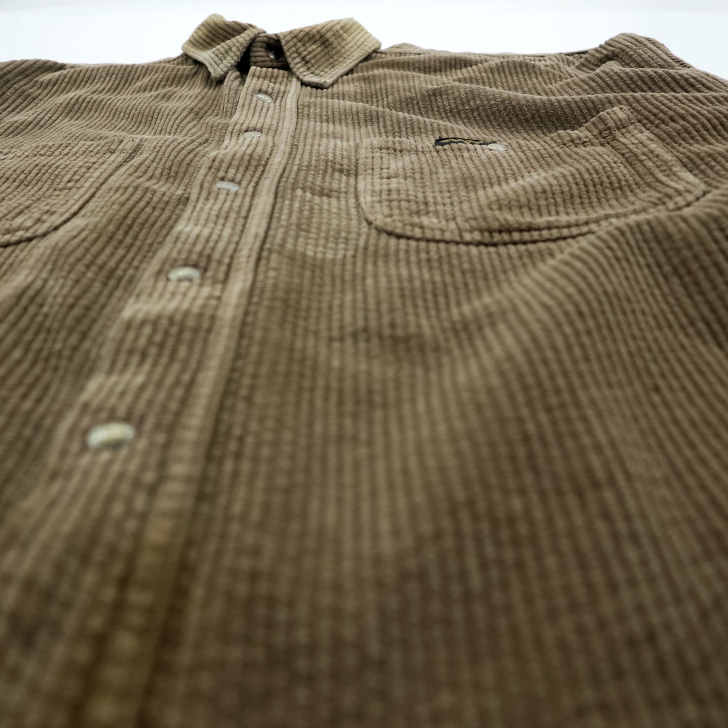 Wrangler 90年代 USA製 コーデュロイ ワークシャツ L ブラウン 胸ポケット スナップボタン