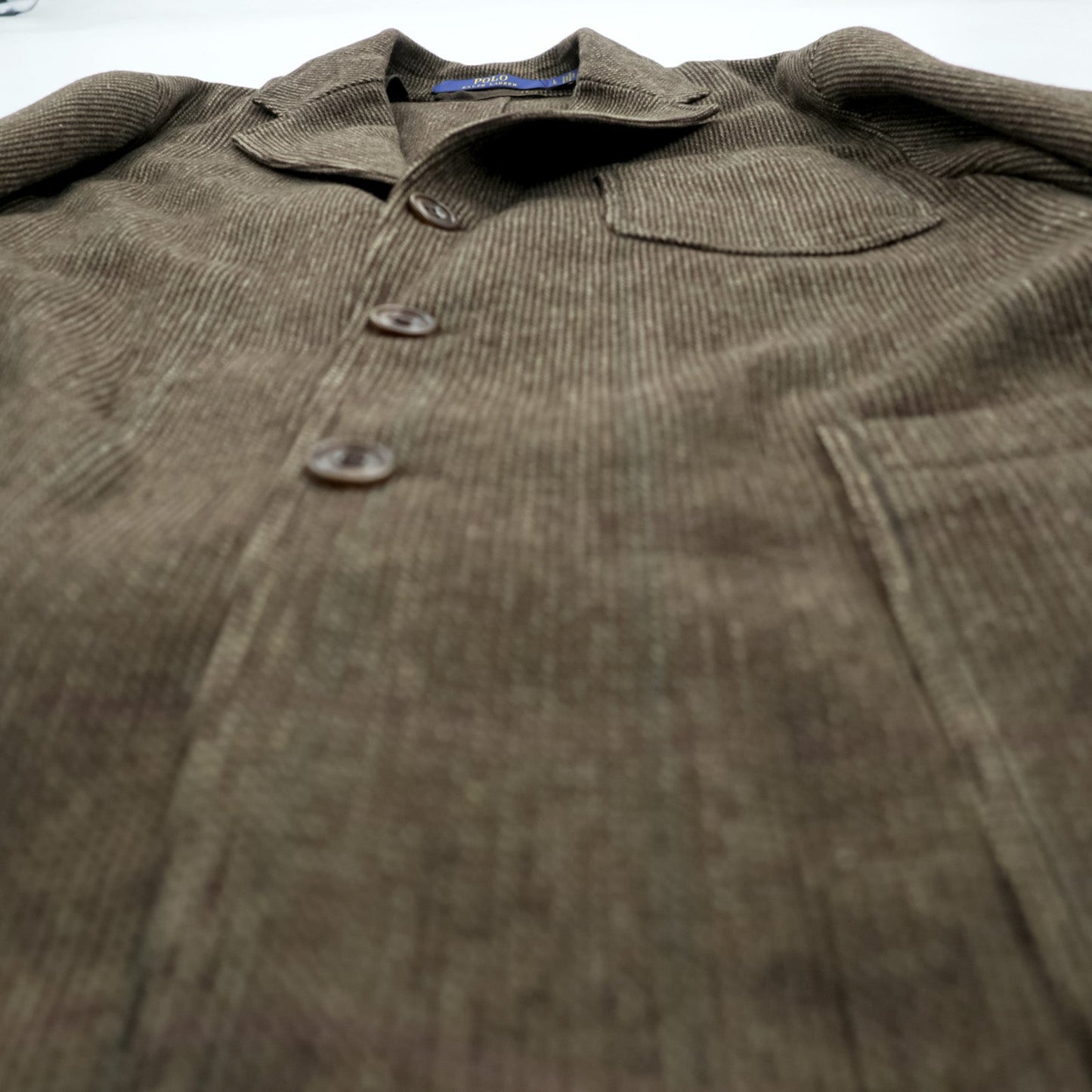 Polo Ralph Lauren ツイード 3B カジュアル テーラードジャケット ブレザー L ブラウン パッチポケット