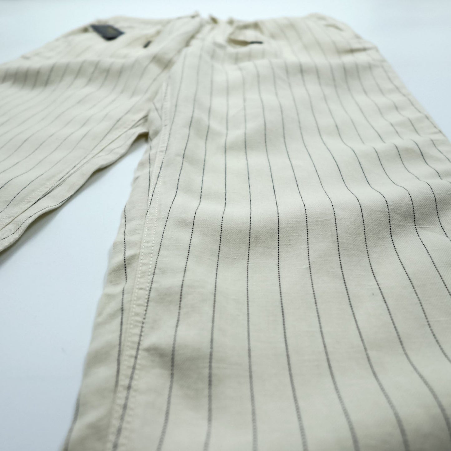 Polo Ralph Lauren プレップスター イージー リネン スラックス パンツ M ベージュ ストライプ スリム テーパード フィット 未使用品 MNPOPNT14G20349