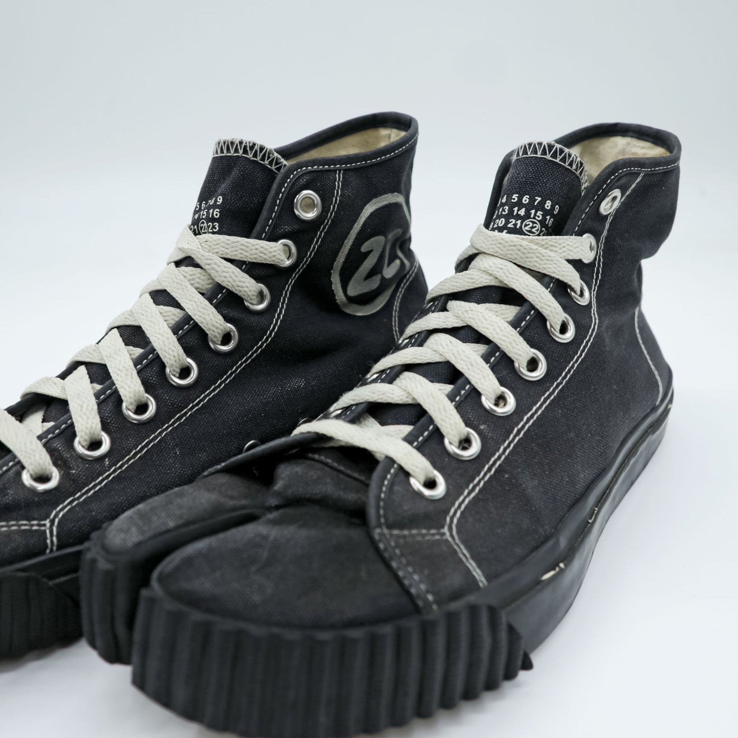 Maison Margiela タビ キャンバス ハイ 足袋 ハイカットスニーカー 26cm ブラック 22 S37WS0577