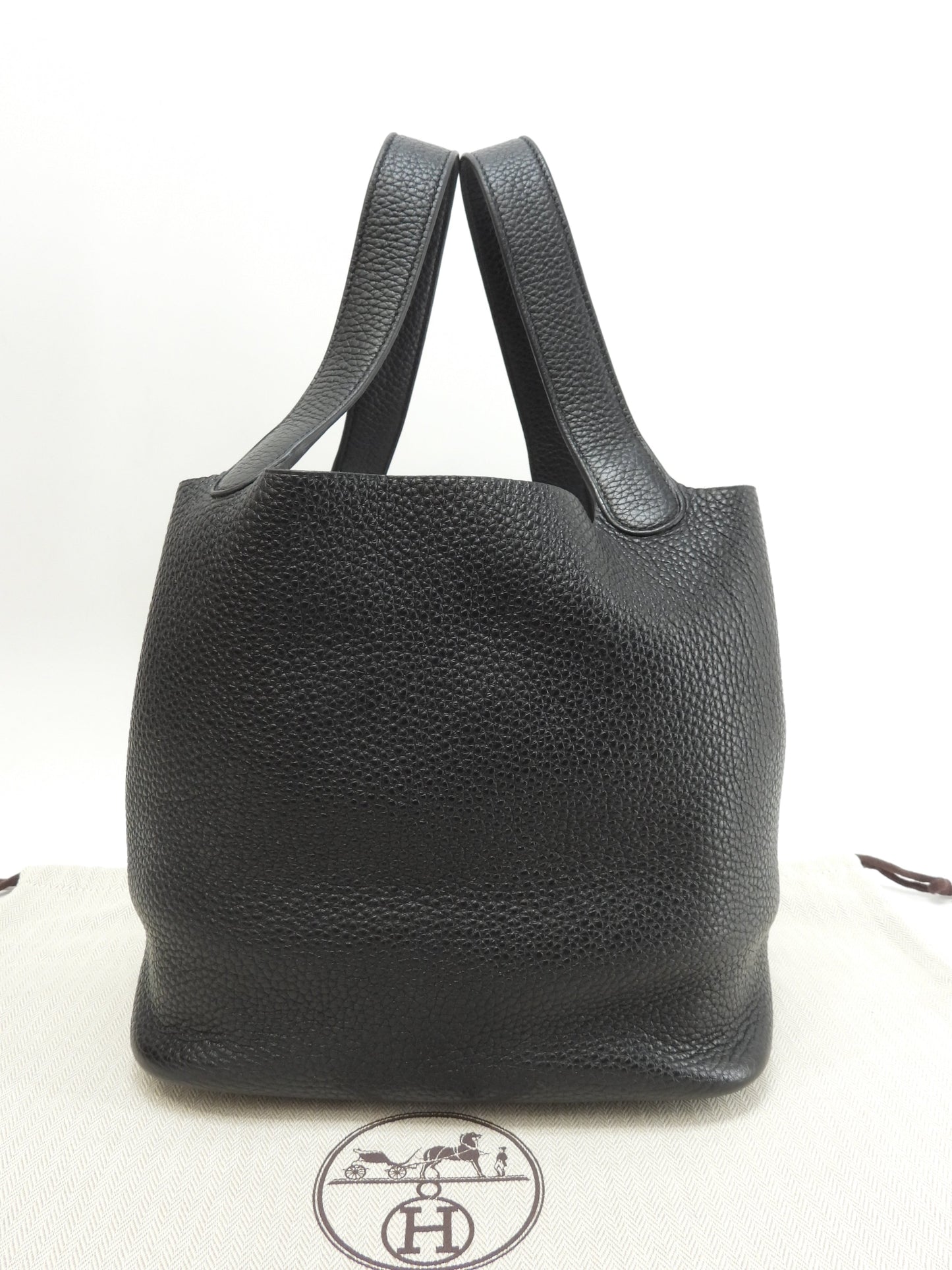 エルメス ピコタンロックMM トリヨンクレマンス 黒 ハンドバッグ シルバー金具 美品@Y 2