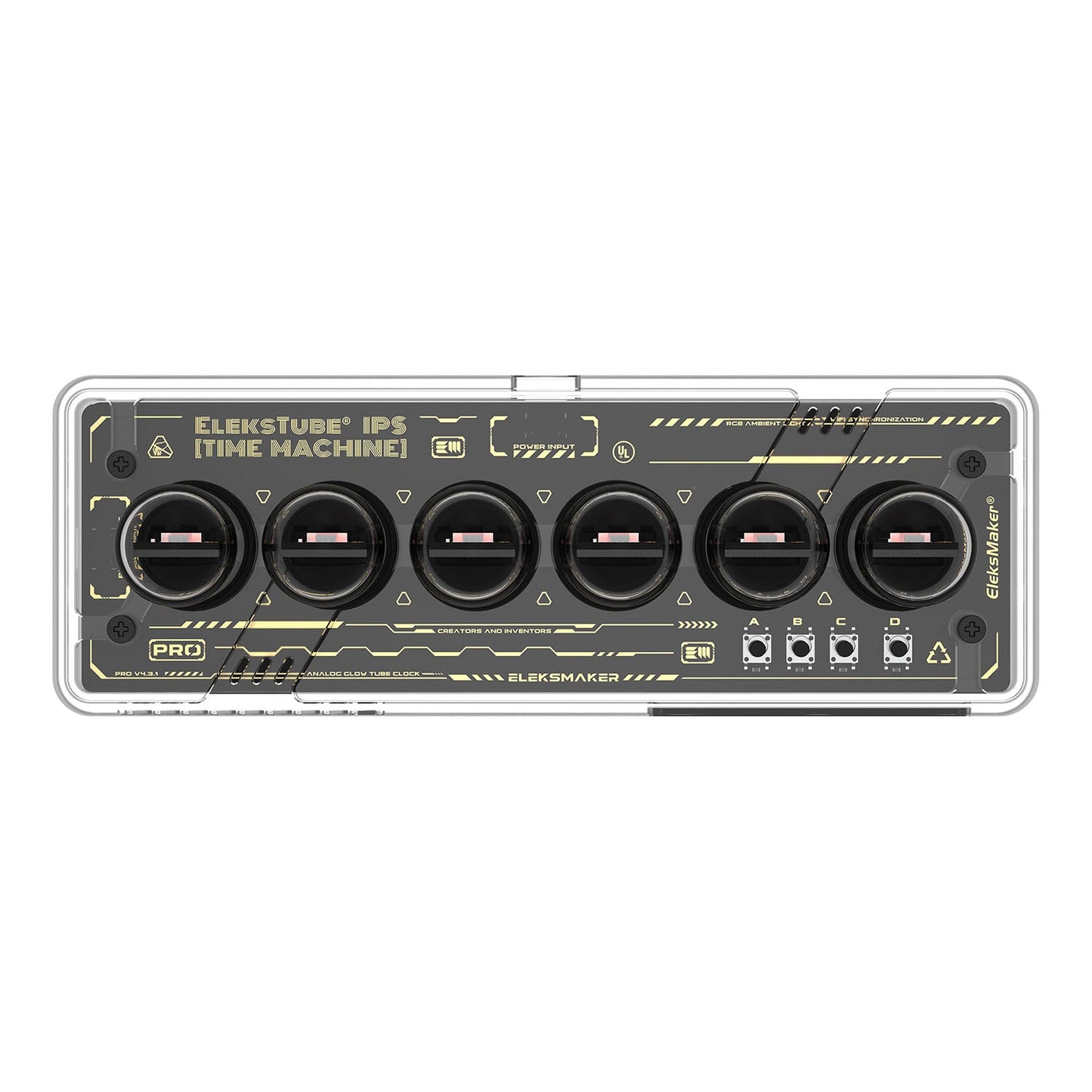 EleksMaker EleksTube IPS PR2 — Transparent Edition Nixie Tube Clock