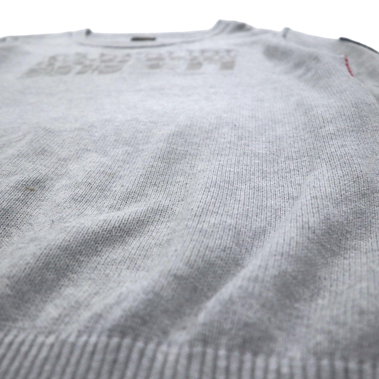 NAPAPIJRI Cotton Knit Sweater, Size M, Gray, Patch, S13-DELEVEN, S1358E