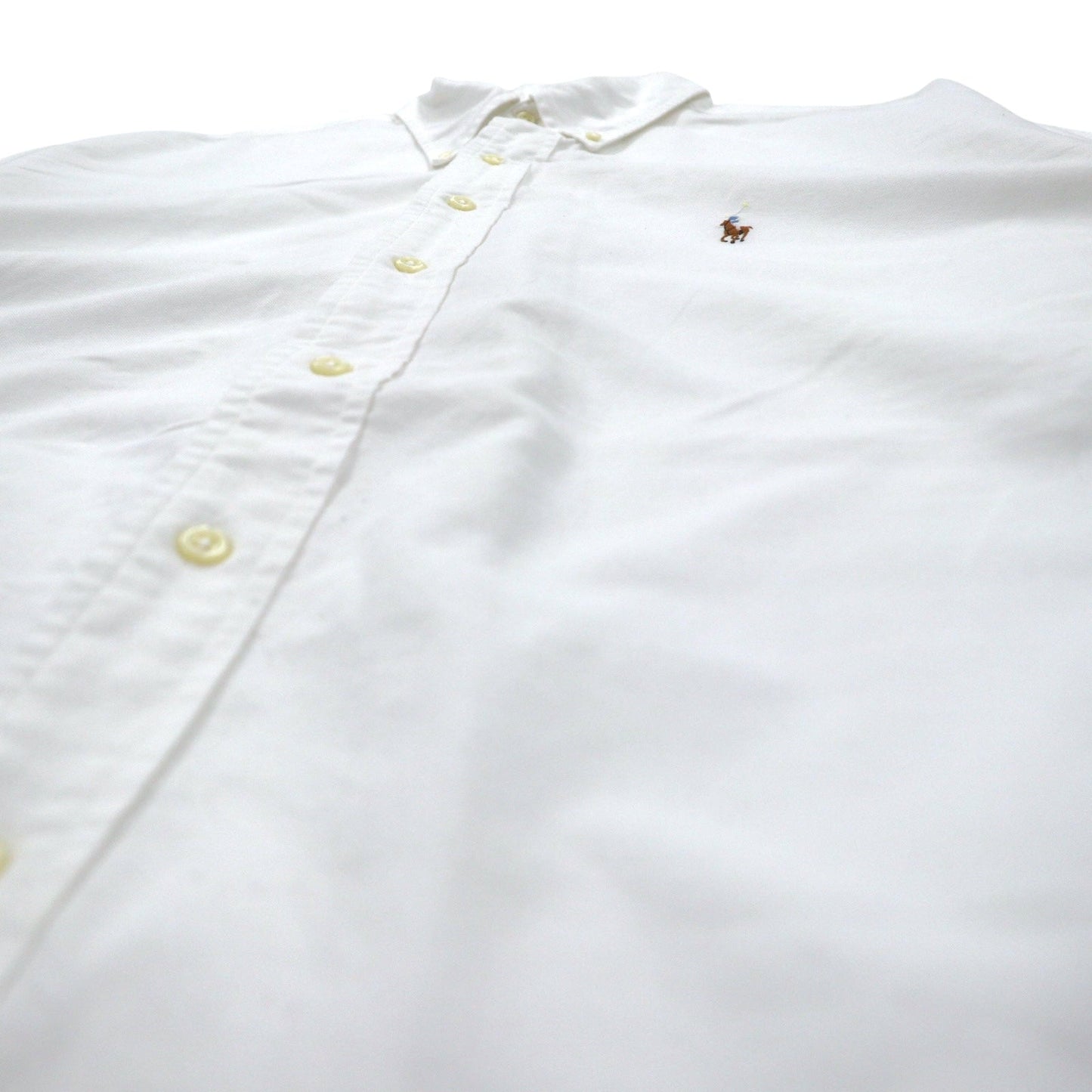 RALPH LAUREN 90s YARMOUTH Oxford Button-Down Shirt, Size XL, White Cotton, Small Pony Embroidery, Made in Jamaica