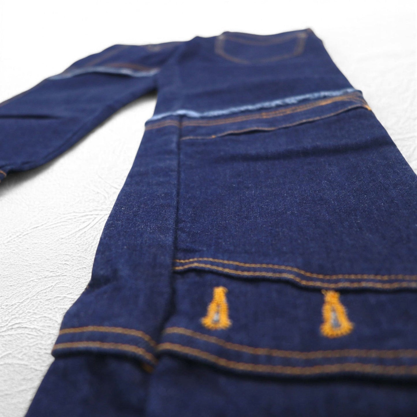 WhoWhat Puzzle Denim Pants, Size S, Indigo Blue, Stretch, Made in Japan