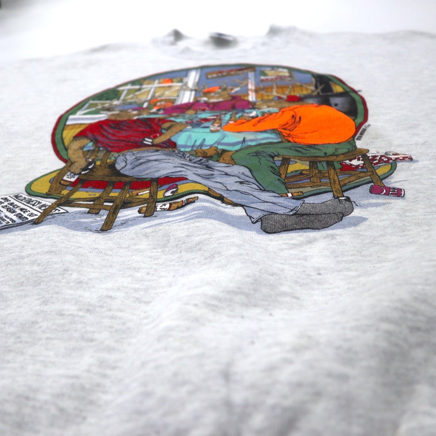 JERZEES Made in USA 90s ARTWEAR Print Sweatshirt, Size 2X, Gray, Cotton with Fleece Lining, Oversized