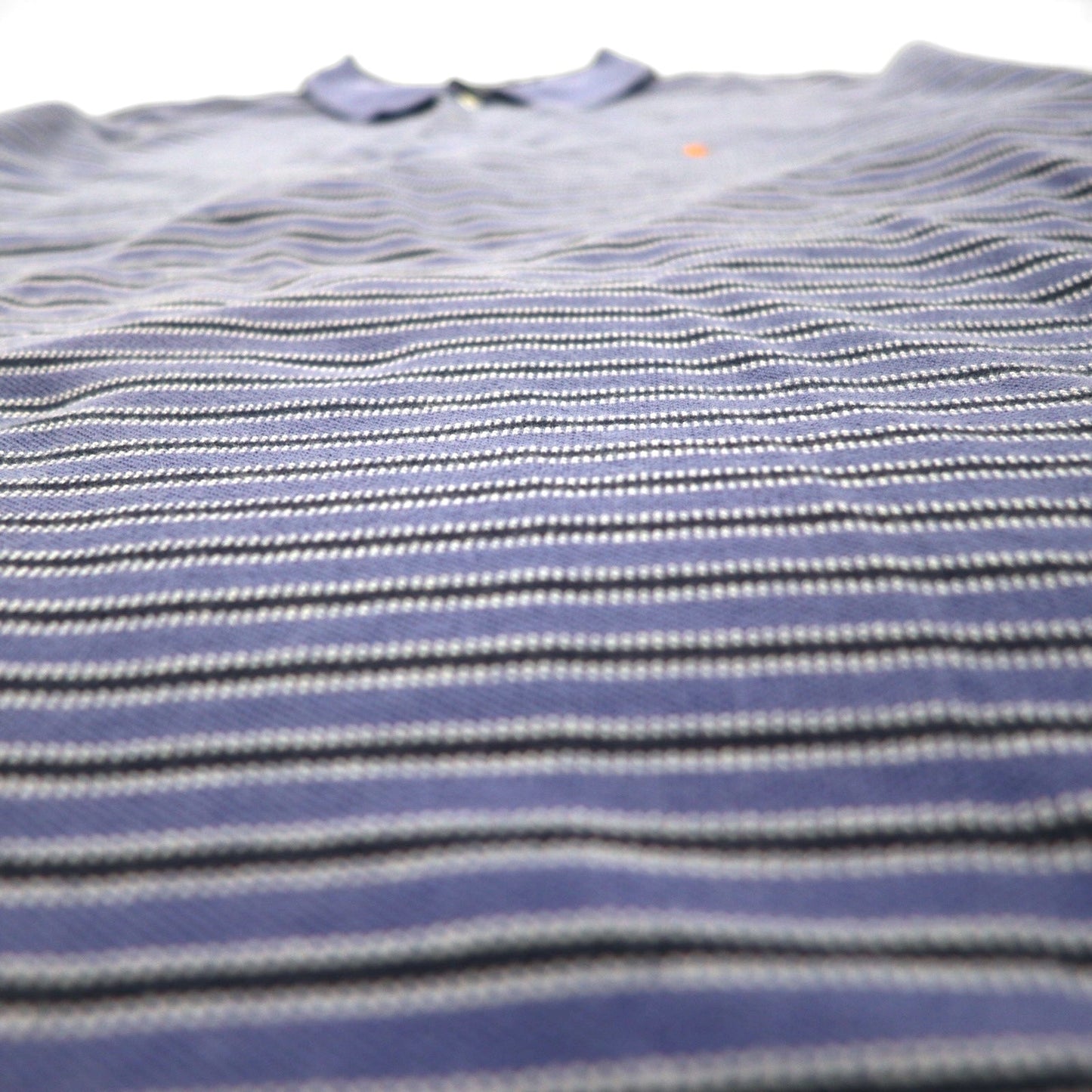Polo by Ralph Lauren 90年代 ボーダー ポロシャツ XL ブルー コットン 鹿の子 スモールポニー刺繍