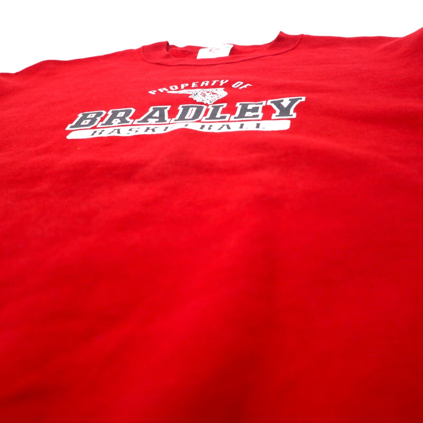 JERZEES 90年代 SUPER SWEATS カレッジ プリント スウェット XL レッド コットン NCAA BRADLEY BASKETBALL ビッグサイズ メキシコ製