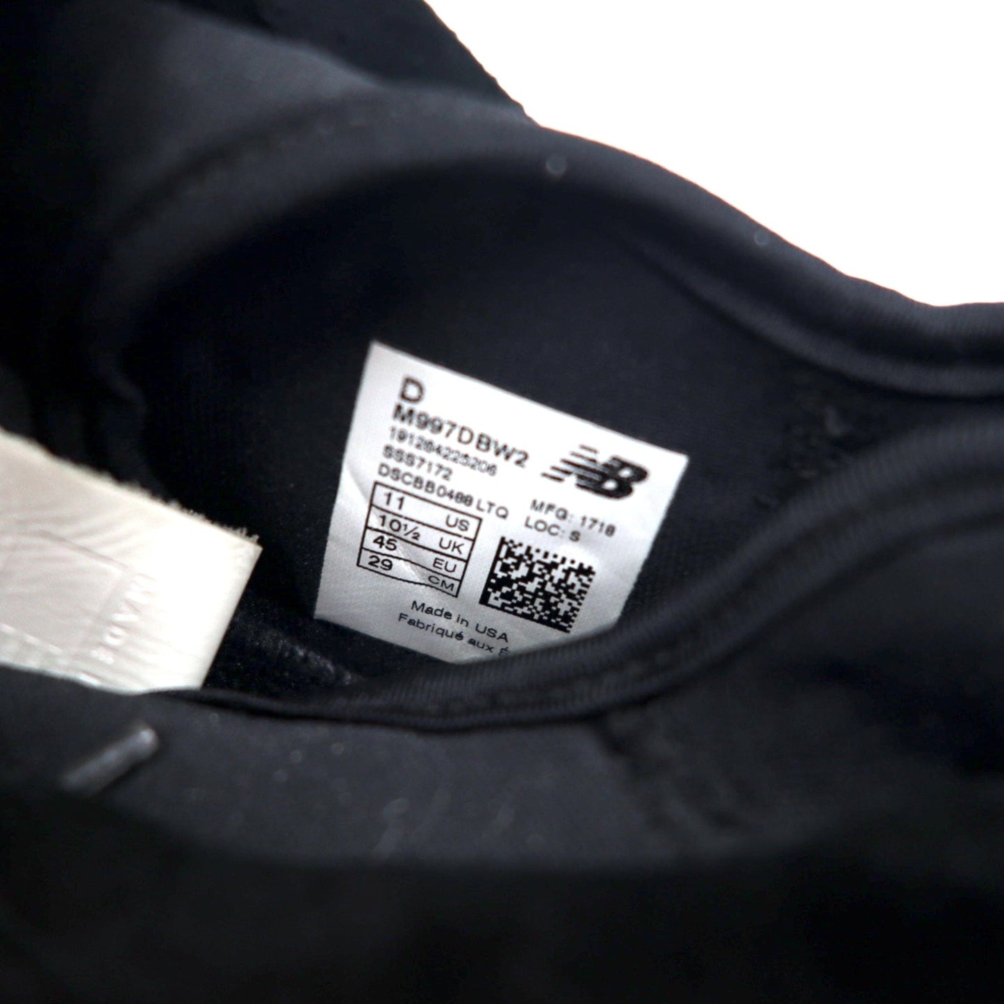 New Balance 997 Deconstructed Suede Leather Sneakers, Made in USA, Size 29cm, Black, M997DBW2