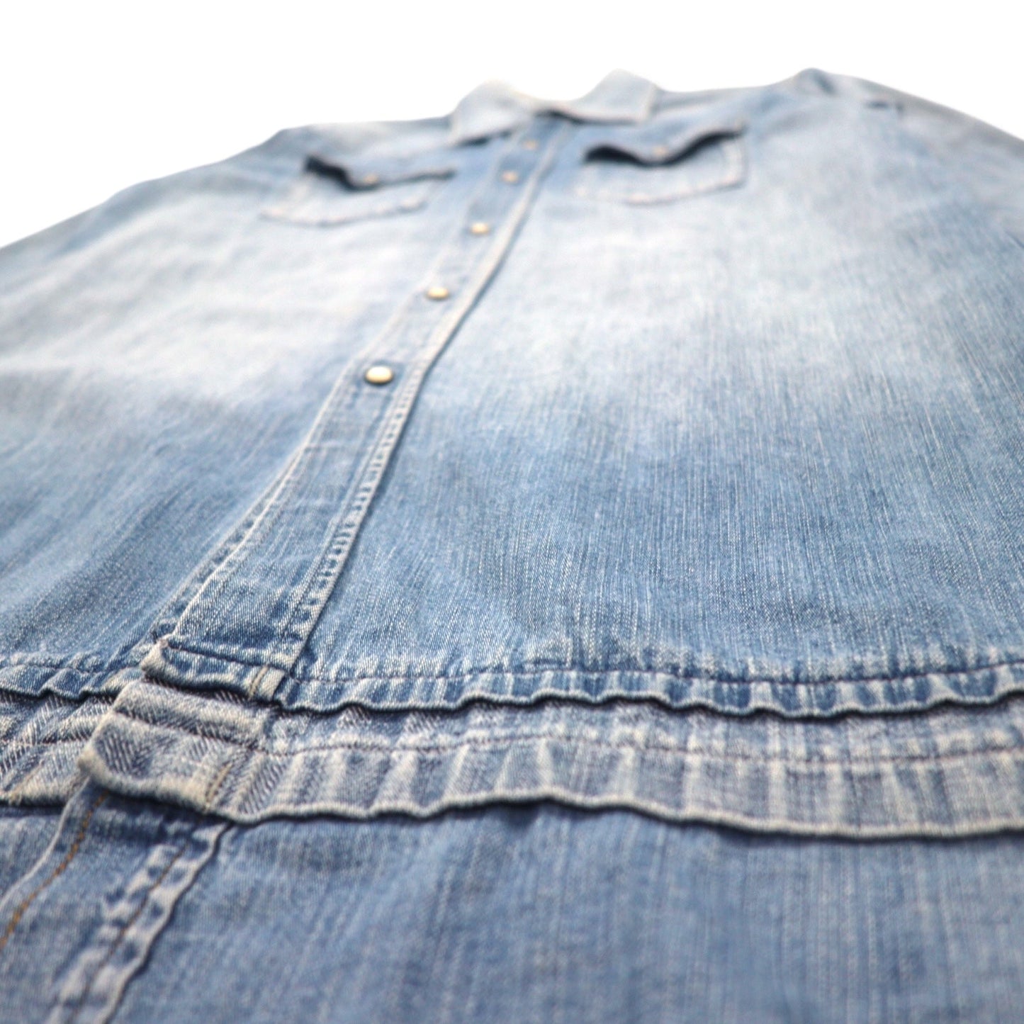 FACETASM Long Denim Western Shirt, Size M, Blue, Cotton, TK-SH-01, Made in Japan