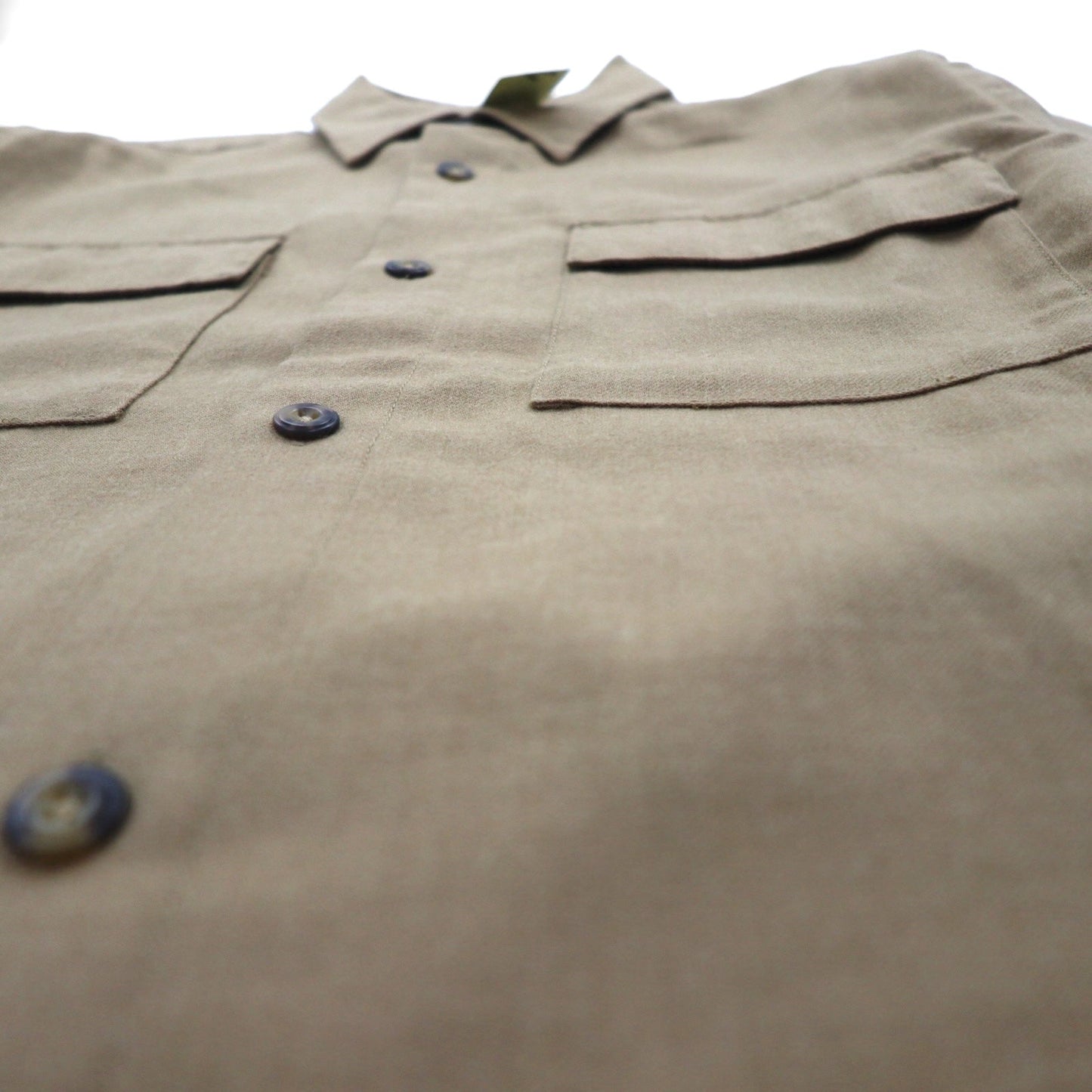 Eddie Bauer フランネルシャツ S ベージュ ウール ダブルポケット LS WOOL BLEND SHIRT JACKET 03-3854-1 未使用品