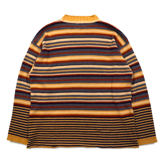 CRISTIAN AUJARD HOMME Bottleneck Knit Sweater, XL, Multicolor Striped