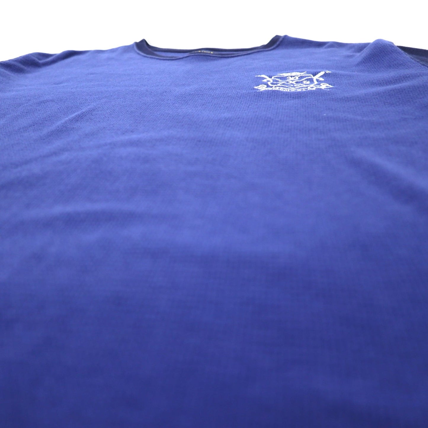 POLO RALPH LAUREN サーマル ロングスリーブ Tシャツ ロンT 2XL ブルー コットン エンブレムロゴ刺繍