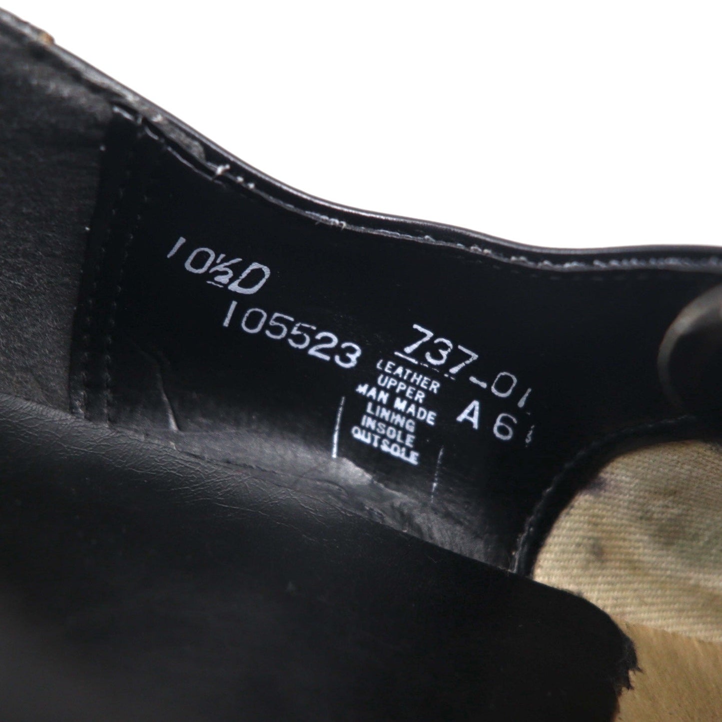 Vintage Punched Cap Toe Dress Shoes, Size 28.5cm, Black Leather, 105523