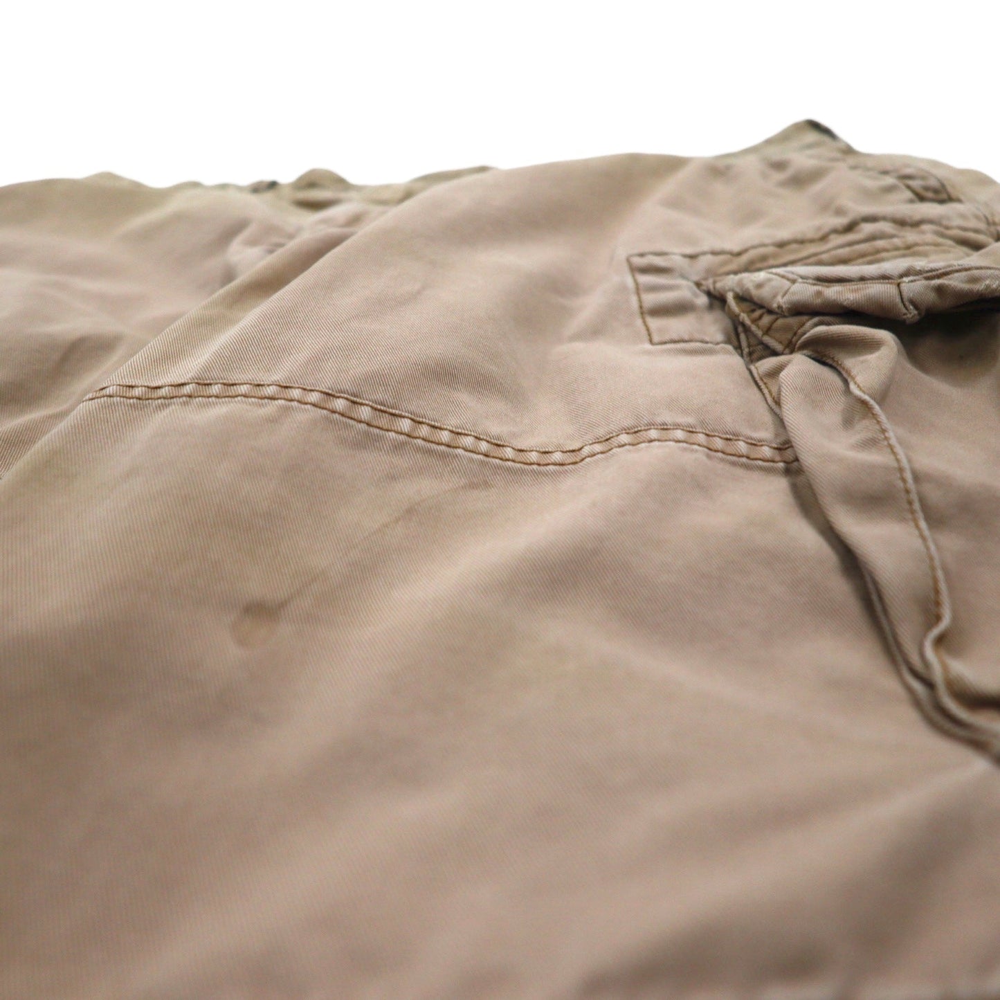 Polo by Ralph Lauren 90s Polo Chino Baggy Short Cargo Pants, Size L, Beige Cotton, Below the Knee