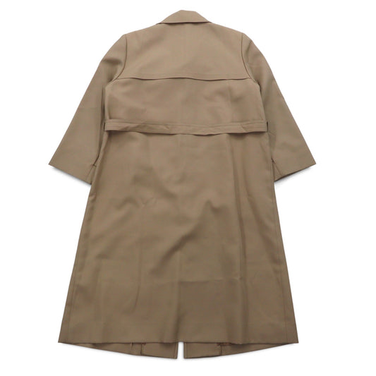 BLUE FLAG (SANYO) Stand Collar Trench Coat, Size L, Beige, Polyester, Belted, Made in Japan