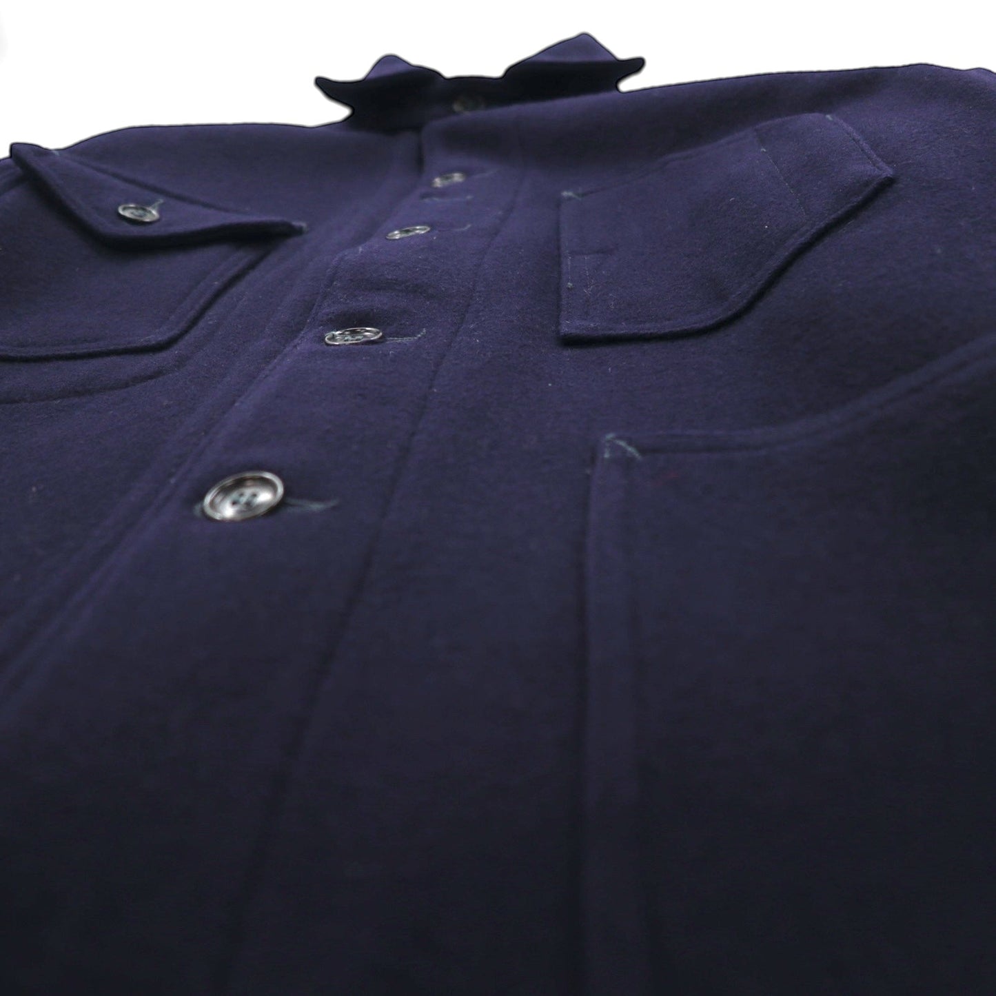 POST OVERALLS ( POST O’ALLS ) USA製 ウール メルトン カバーオール S ネイビー ウール ワークジャケット