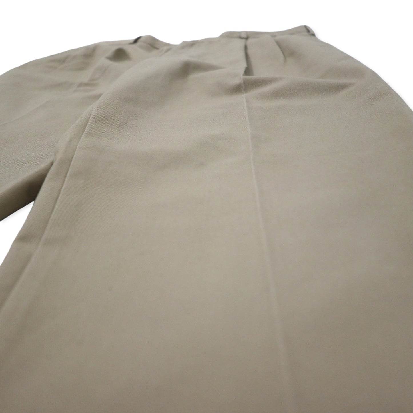 LANDS' END 2-Puck Chino Slacks, Size 34, Beige, Cotton, Traditional Fit, 427855