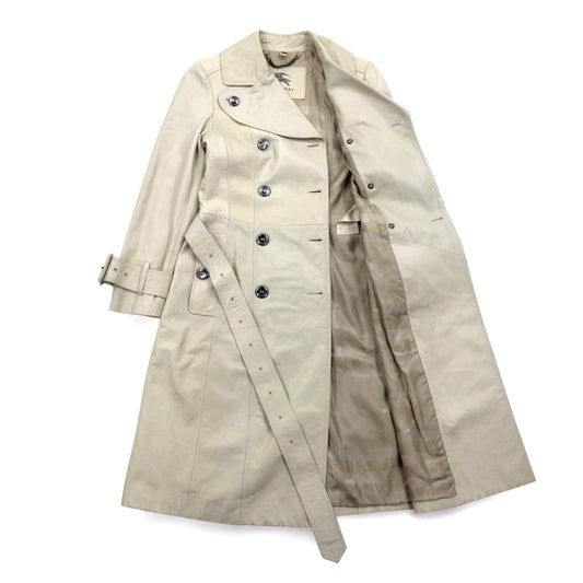 BURBERRY Lambskin Trench Coat, Size M, Ivory, with Belt