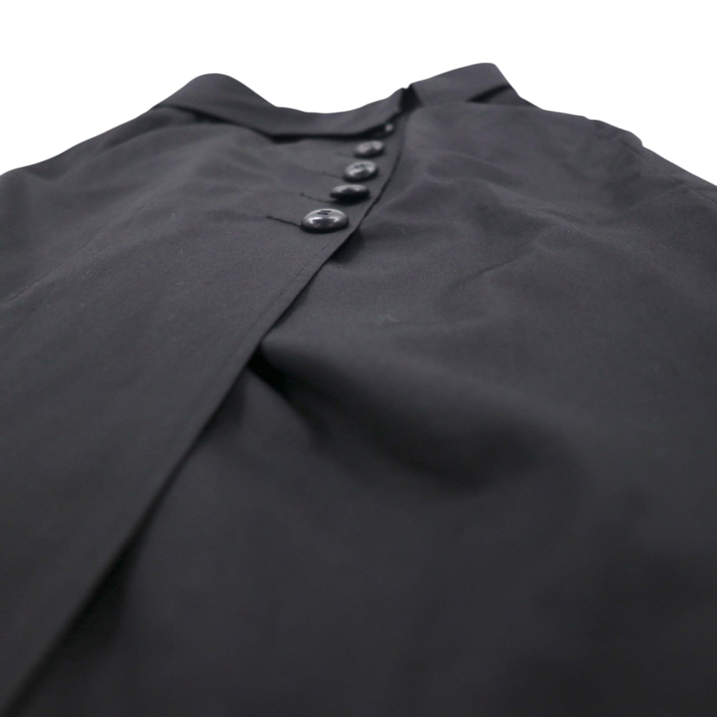 Christian Dior ハイウエスト ラップスカート M ブラック コットン アシンメトリー 252CKP12
