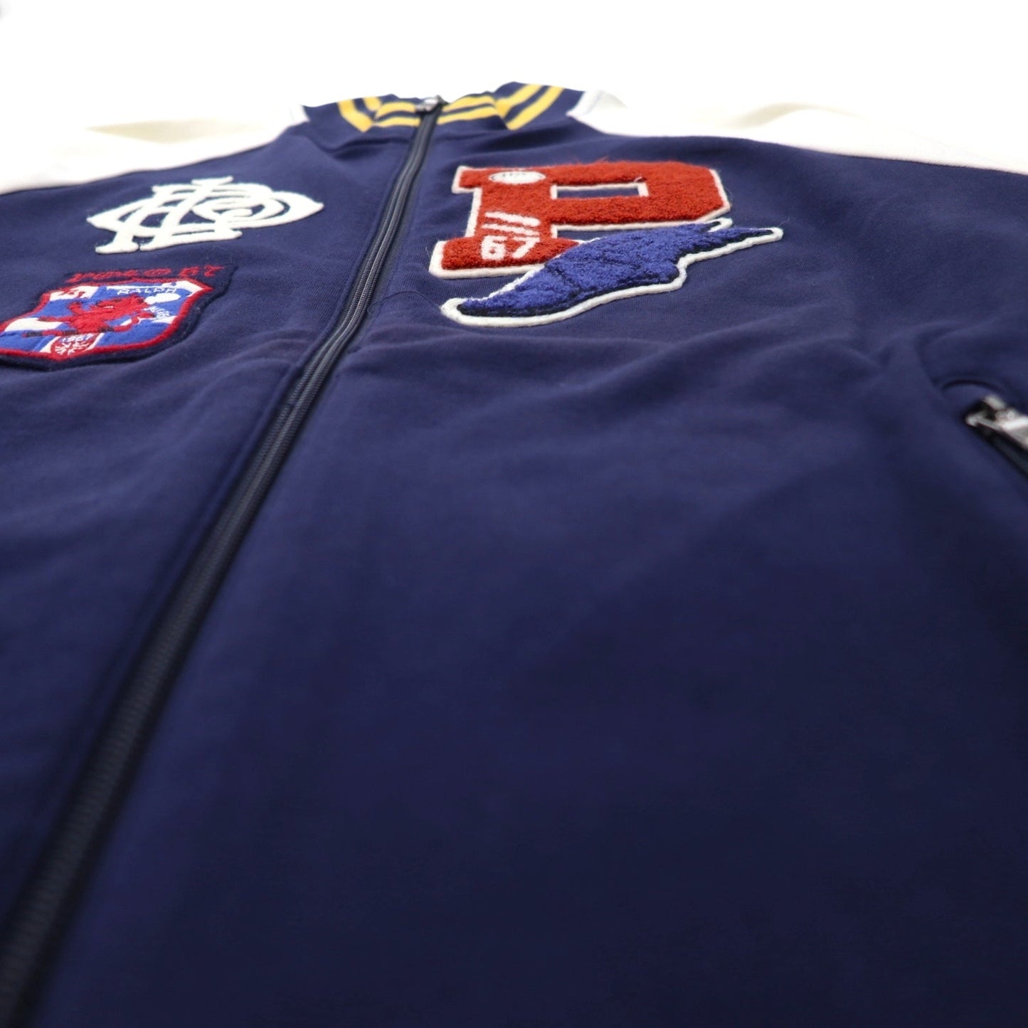POLO RALPH LAUREN Wingfoot P Patch Track Jacket, Size M, Navy, Cotton