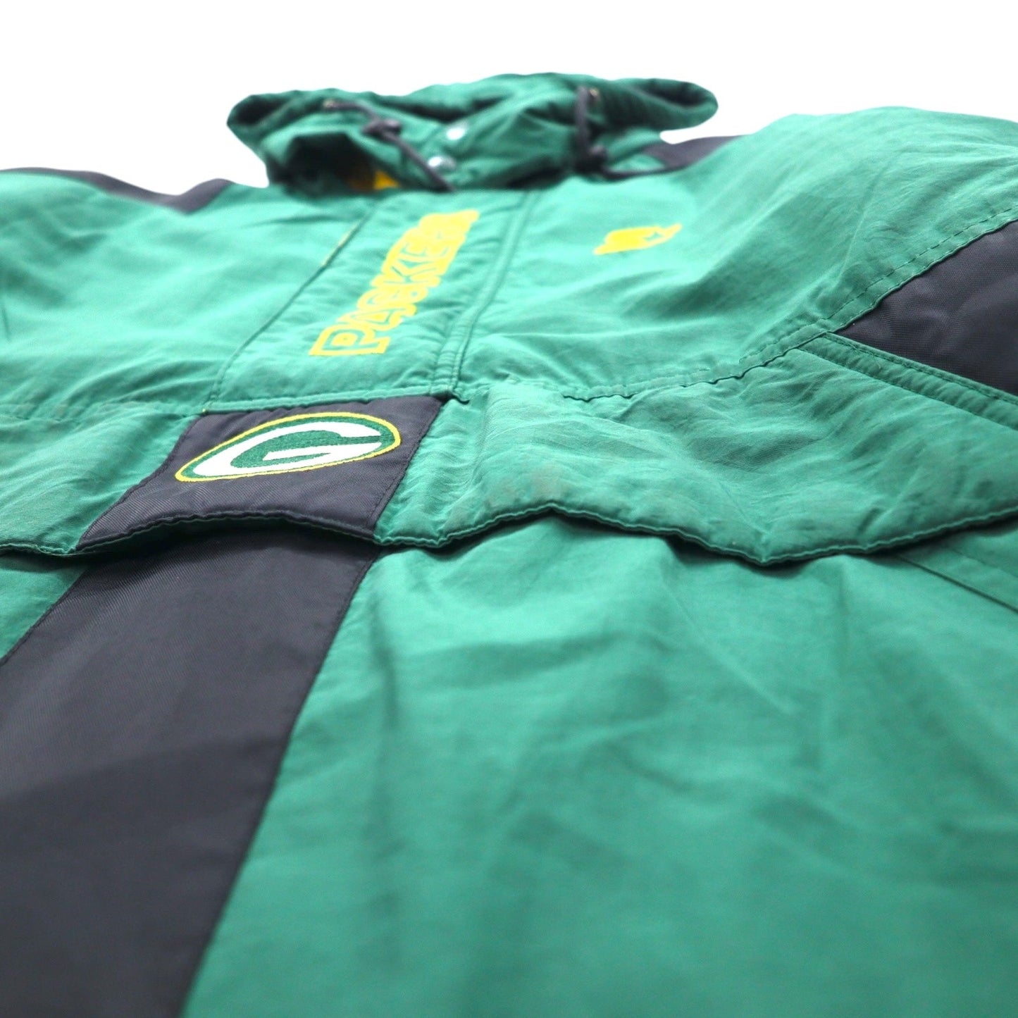 STARTER 90年代 NFL PRO LINE アノラックパーカー 中綿 XL グリーン ナイロン PACKERS パッカーズ フード着脱式