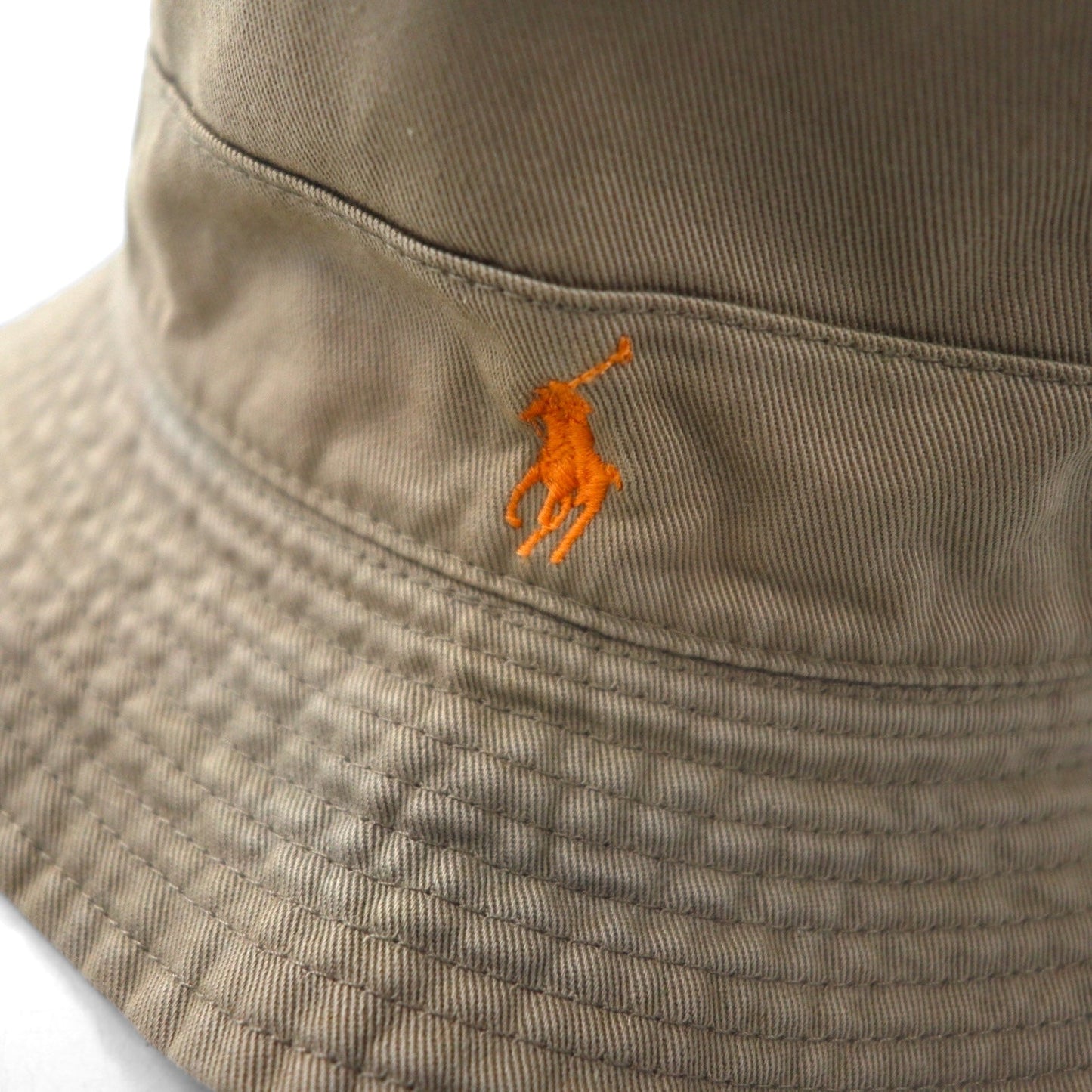 Polo by Ralph Lauren 90s Bucket Hat, Size M, Beige Cotton with Small Pony Embroidery