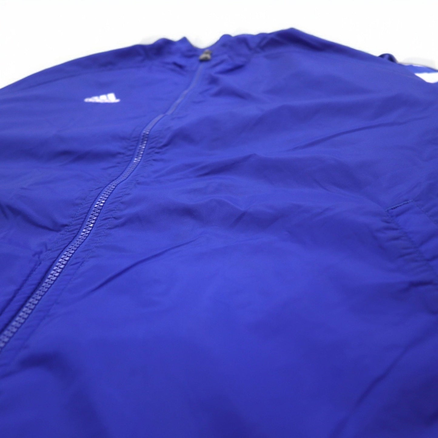 adidas TEAM 2000s Nylon Track Jacket, Size M, Blue, Logo Embroidery, Side Stripes