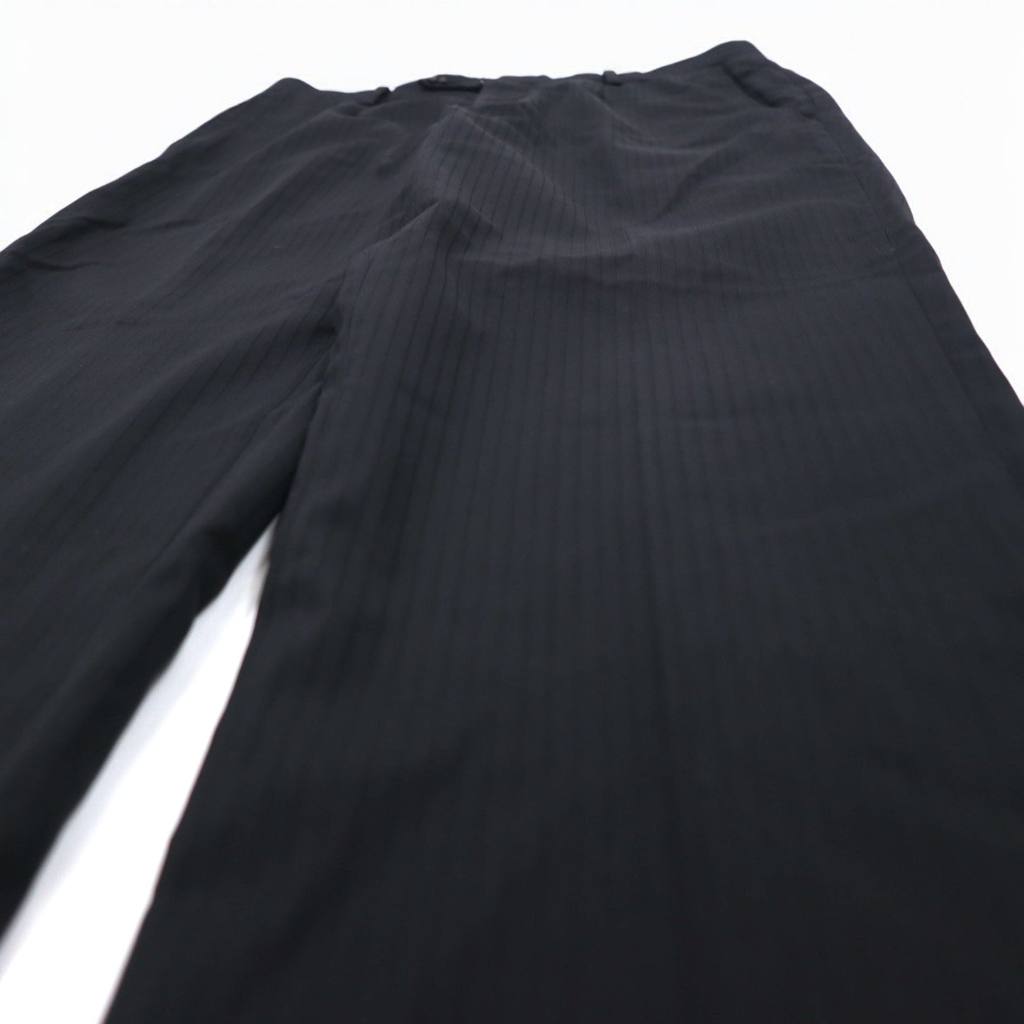 BURBERRY 2B Suit Set, Size L, Black Shadow Stripe Wool, Made in Japan