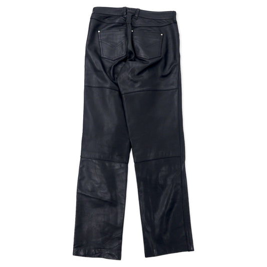 BLACK ROOSTER Leather Pants Size 50 Black Zipper Fly