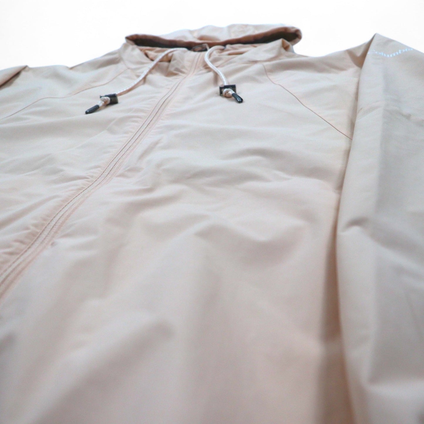 Columbia Park Jacket, Mountain Parka, Rain Jacket, Large, Pink, Nylon, Drawcord