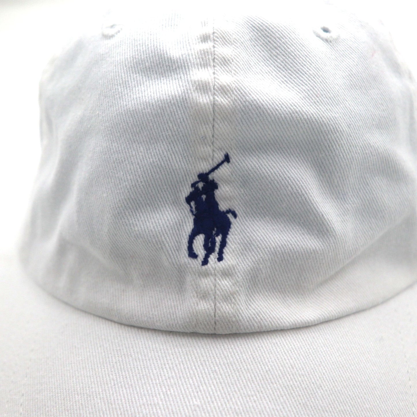 POLO RALPH LAUREN 6パネルキャップ FREE ベルト ホワイト コットン スモールポニー刺繍