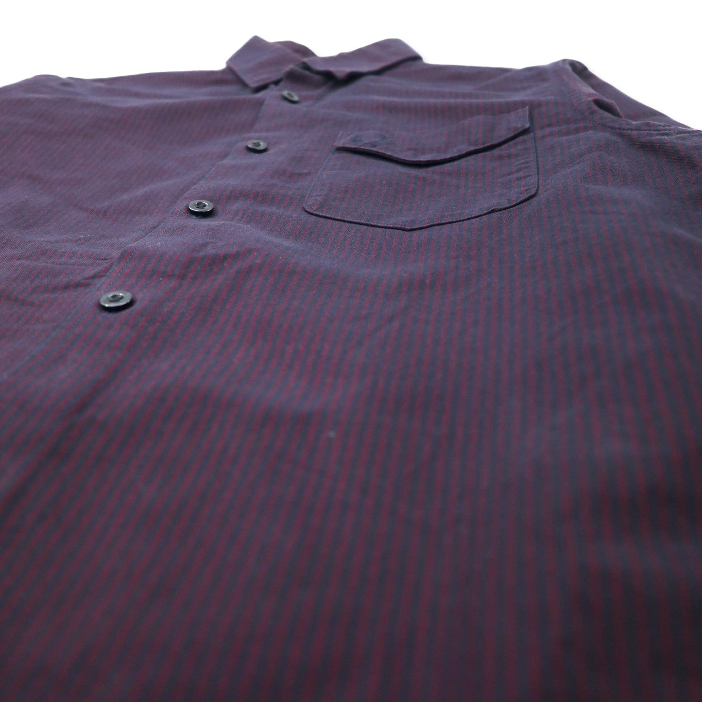 FRED PERRY ボタンダウンシャツ S ボルドー ストライプ コットン ワンポイントロゴ刺繍 M2559