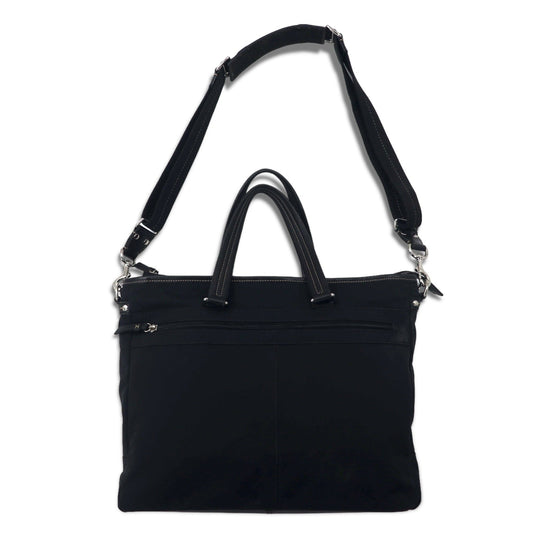 COACH 2WAY ビジネスバッグ トートバッグ ブラック ナイロン レザー 70211