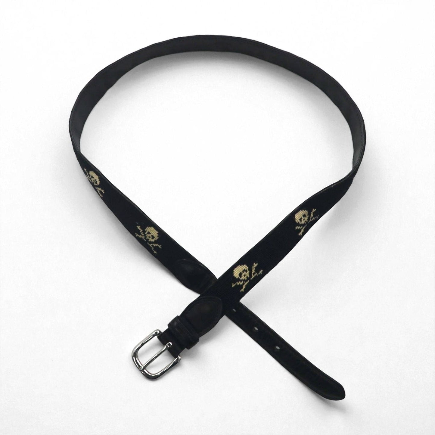RUGBY Ralph Lauren スカル レザー ベルト ブラック ウール シルバー バックル