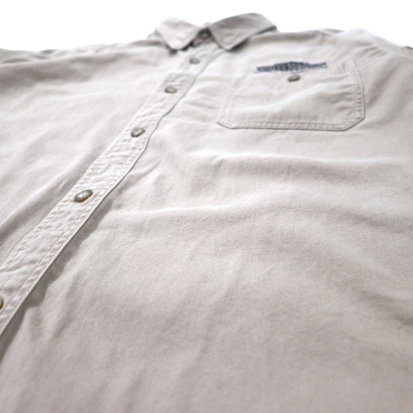 HARLEY DAVIDSON Back Logo Embroidered Cotton Twill Shirt, Beige, Size 2XL