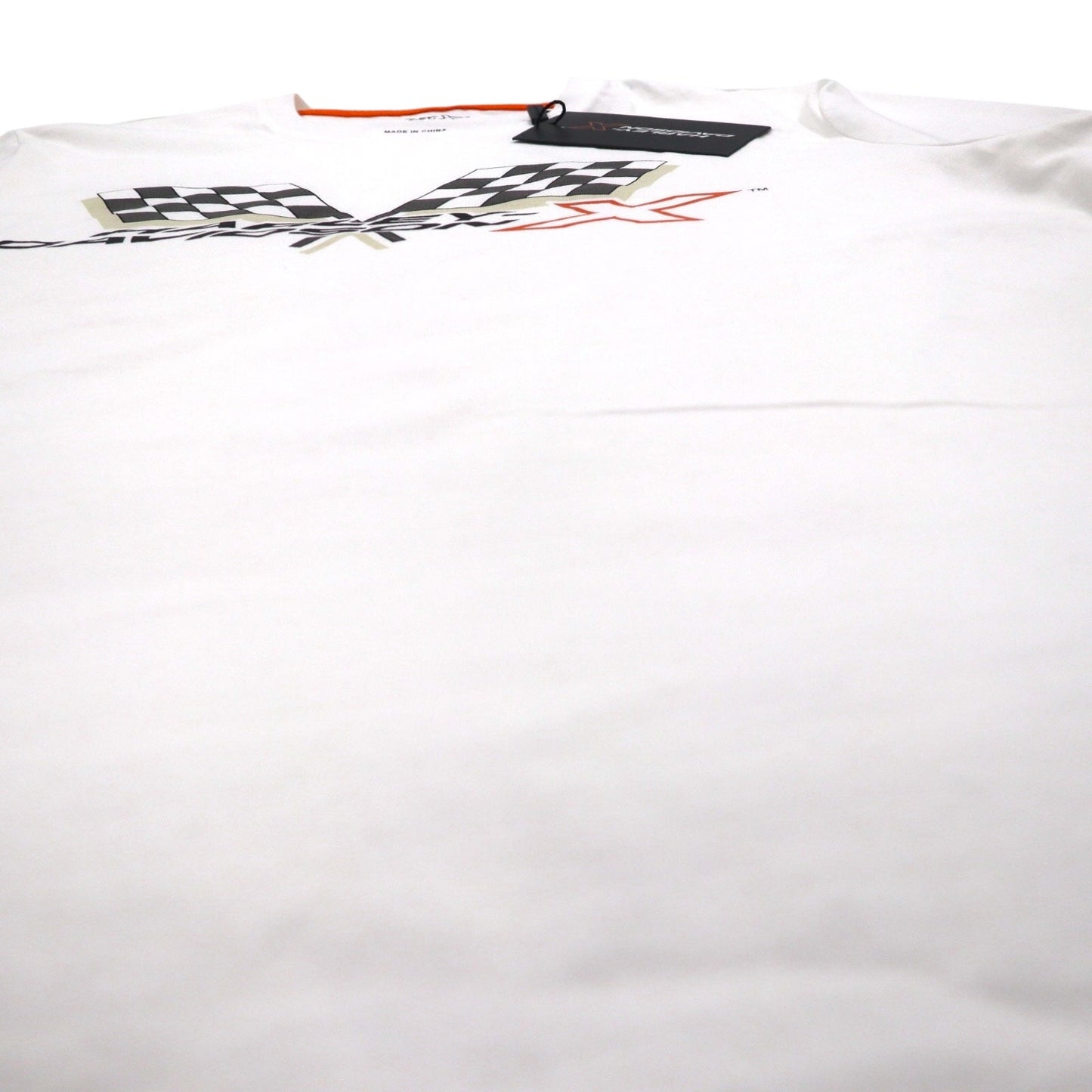 HARLEY DAVIDSON Flag Check Print T-Shirt, Size 2XL, White, Cotton, Unused