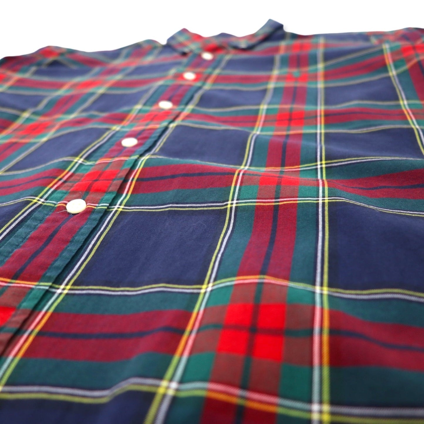 Ralph Lauren 90s Classic Fit Button-Down Shirt, Size XL, Red and Navy Check Cotton with Small Pony Embroidery