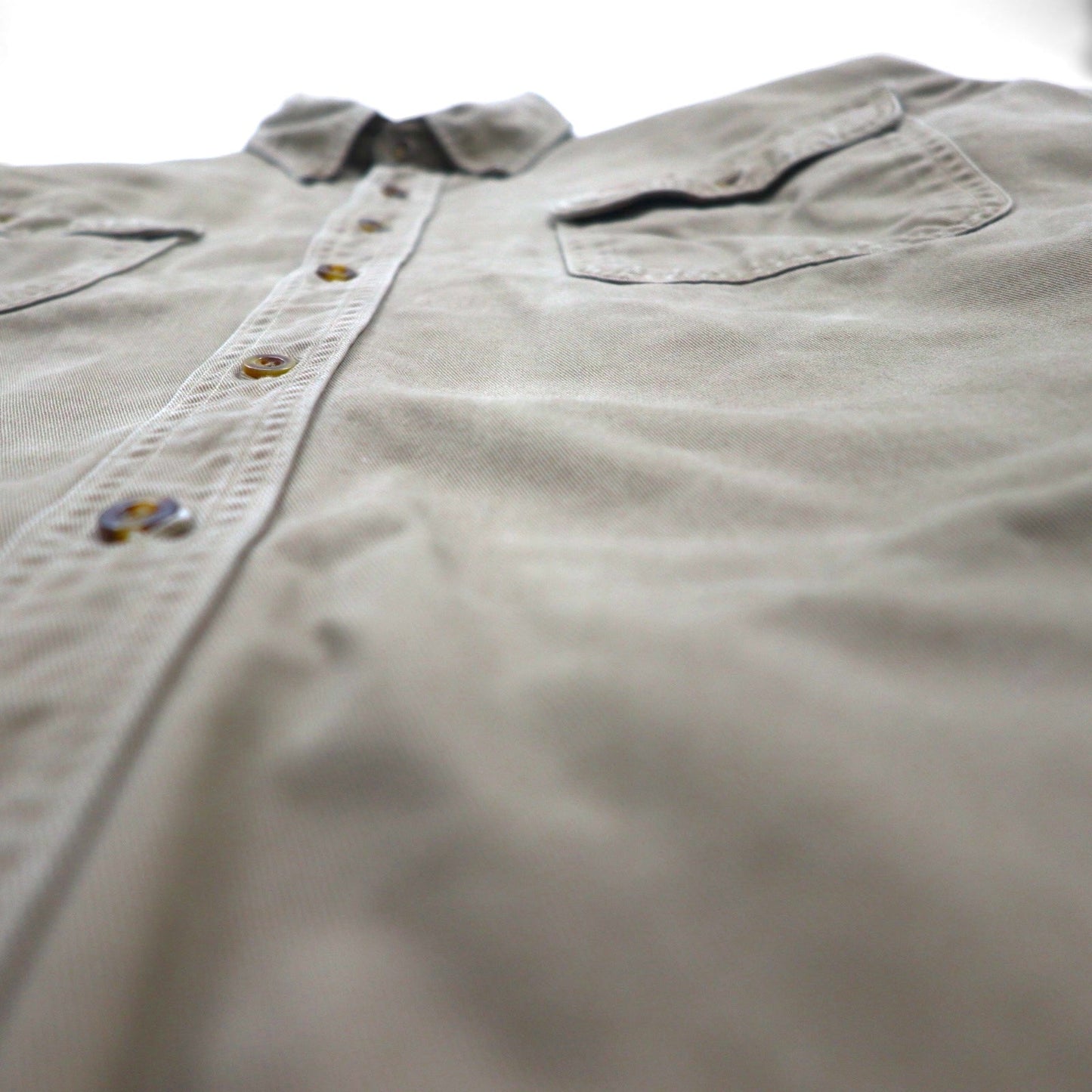 Carhartt OAKMAN S09 266 Button-Down Work Shirt, Size XL, Beige, Double Pocket