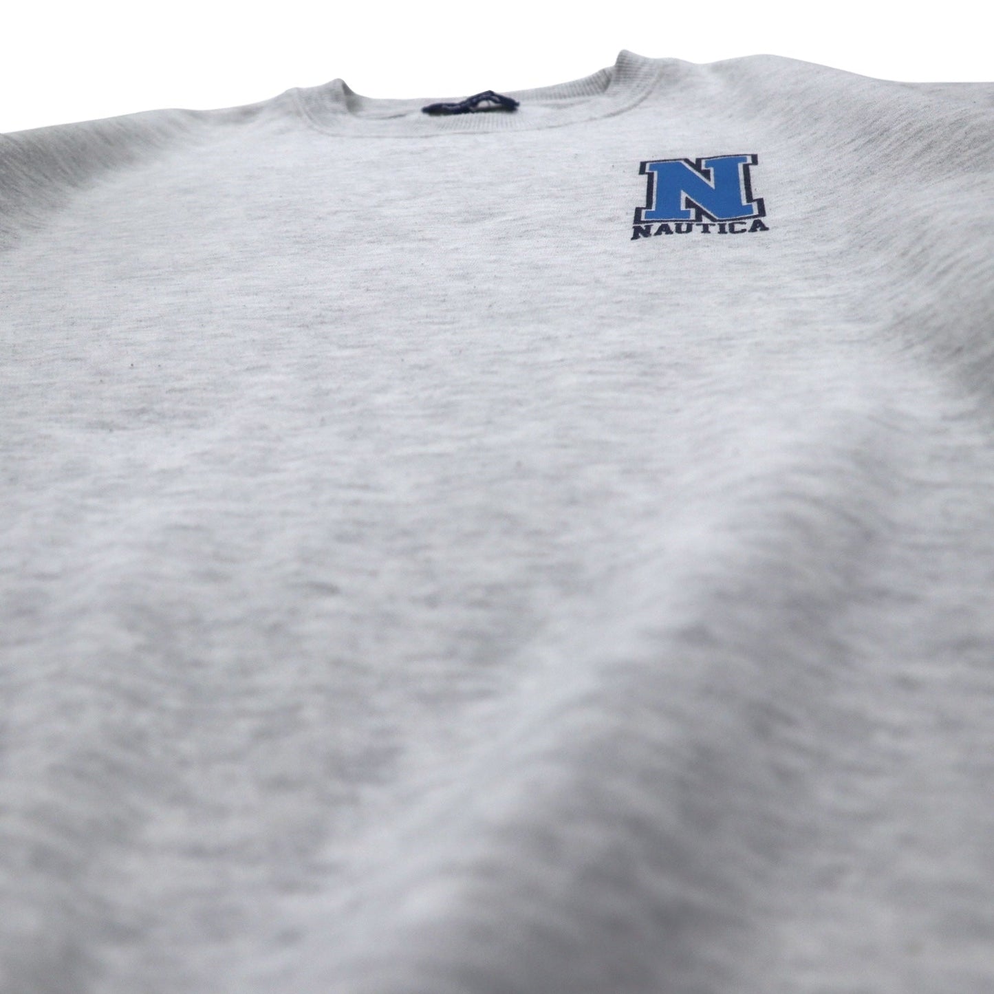 NAUTICA Print Sweatshirt, Size M, Gray, Fleece Lining, Back Print, SAILING