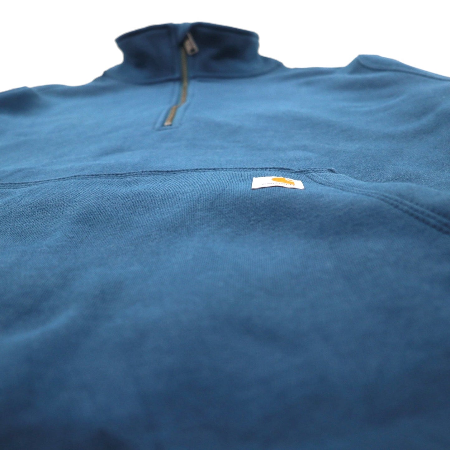 Carhartt Relaxed Fit Half-Zip Sweatshirt, Size 2XL, Blue, Kangaroo Pocket, Fleece Lining, 105657