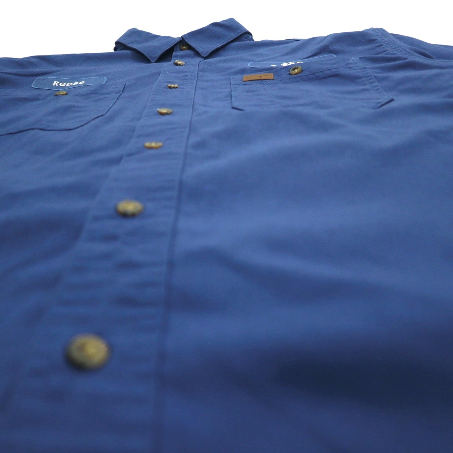 carhartt 半袖 ワークシャツ L ネイビー コットン 胸ポケット アメリカ企業 刺繍 TIMBER 384-19 メキシコ製